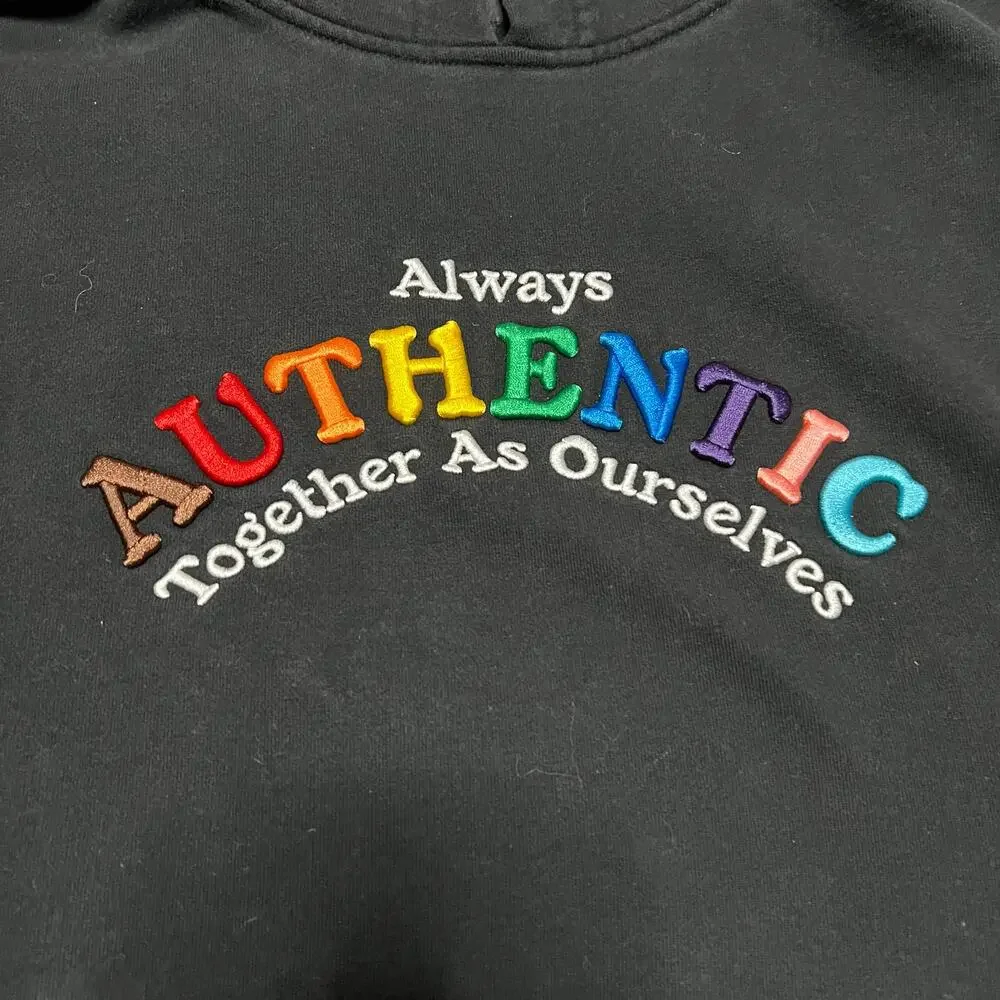 Vans Pride Hoodie Adult XL Rainbow Authentic Together Embroidered Sweatshirt - Picture 2 of 9
